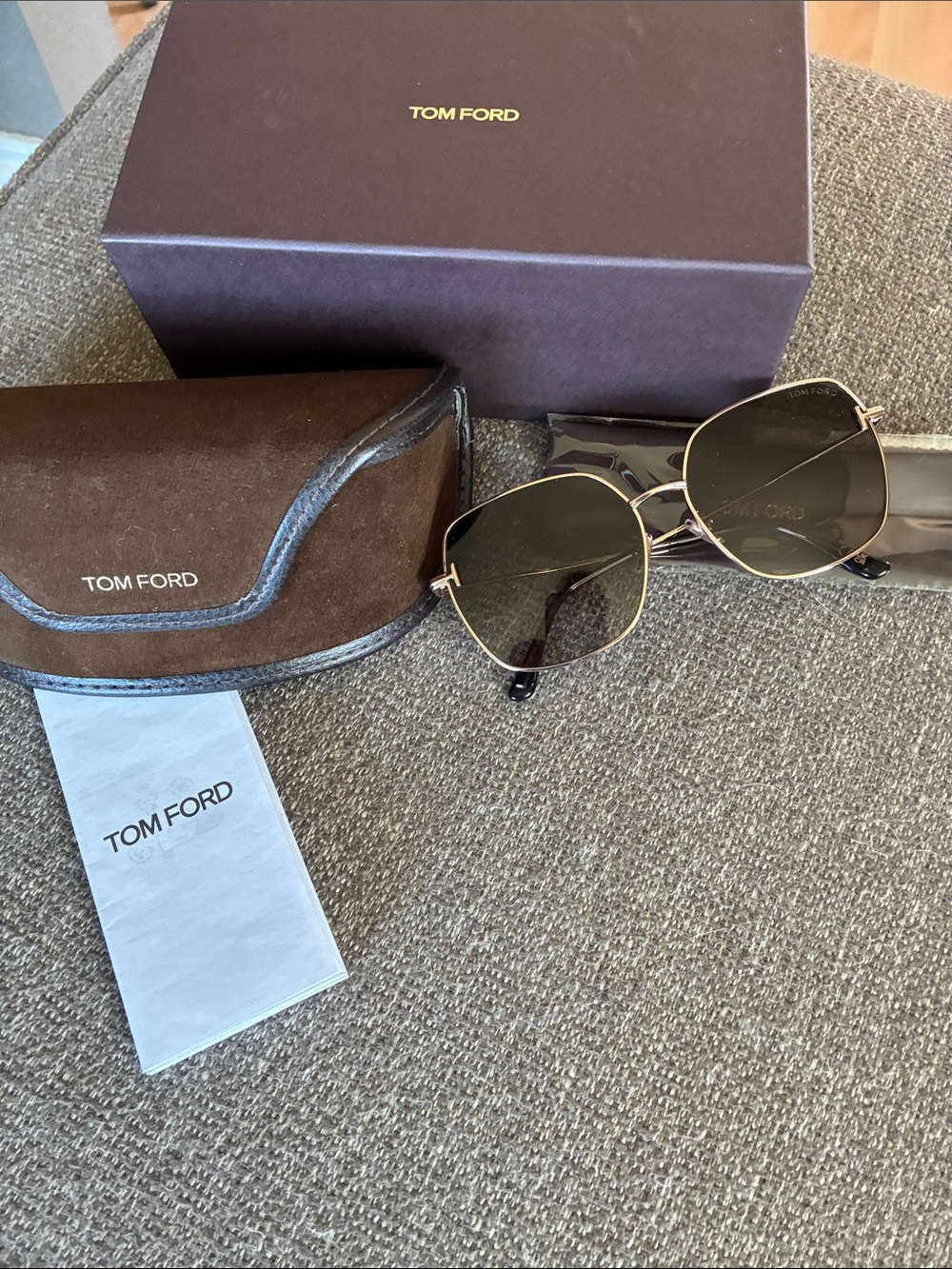 Tom Ford Women's Gold Frame Sunglasses with Black Lenses